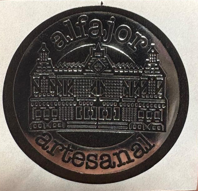 Stickers Alfajor artesanal Plateado 100 un 4x4 cm