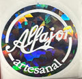 Stickers Alfajor artesanal plateado 100 un