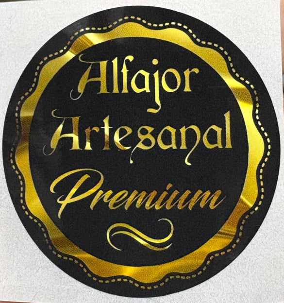 Stickers Alfajor artesanal premium 100 un 4x4 cm