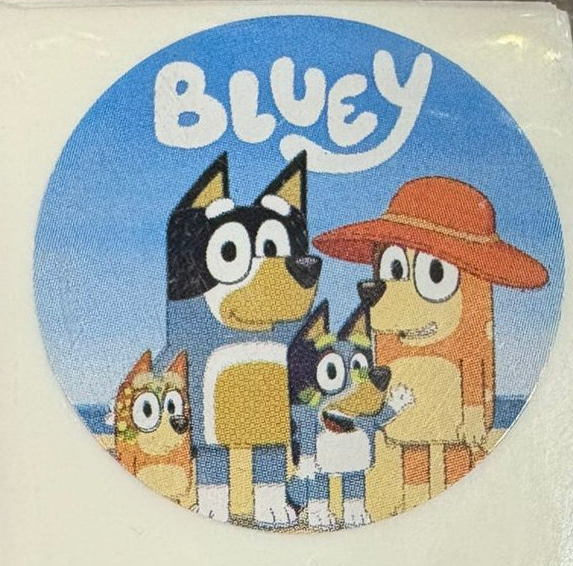 Stickers Bluey 100 un surtidos 4x4 cm