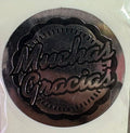 Stickers Muchas gracias plateado 100 un 4x4 cm