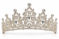 Tiara metálica con cristales Plateados