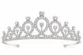 Tiara metálica de Diamantes plateada