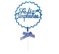 Topper para torta Azul feliz cumpleaños