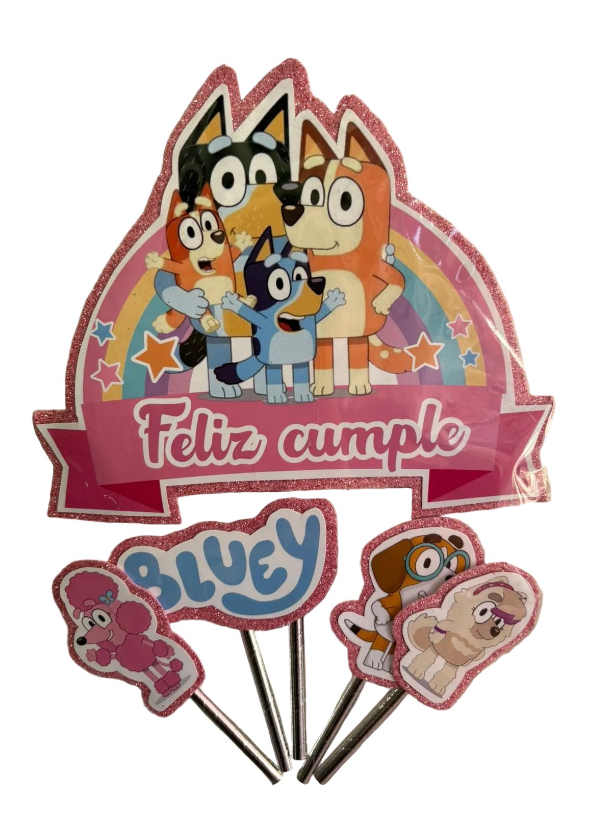 Topper para torta Bluey rosado