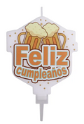 Velas feliz cumpleaños con cerveza 7.5x10cm