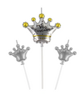 Velas feliz cumpleaños corona plateada 3pcs