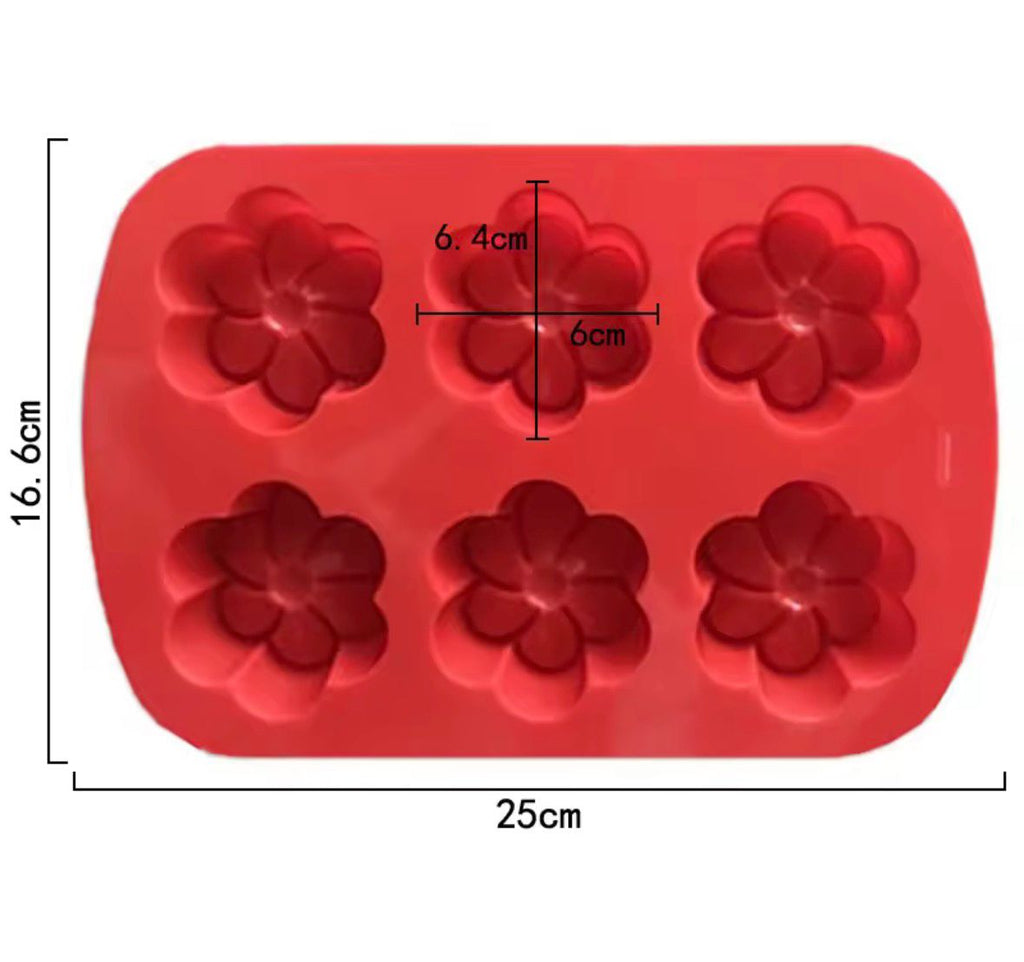 Molde silicona 6 flores