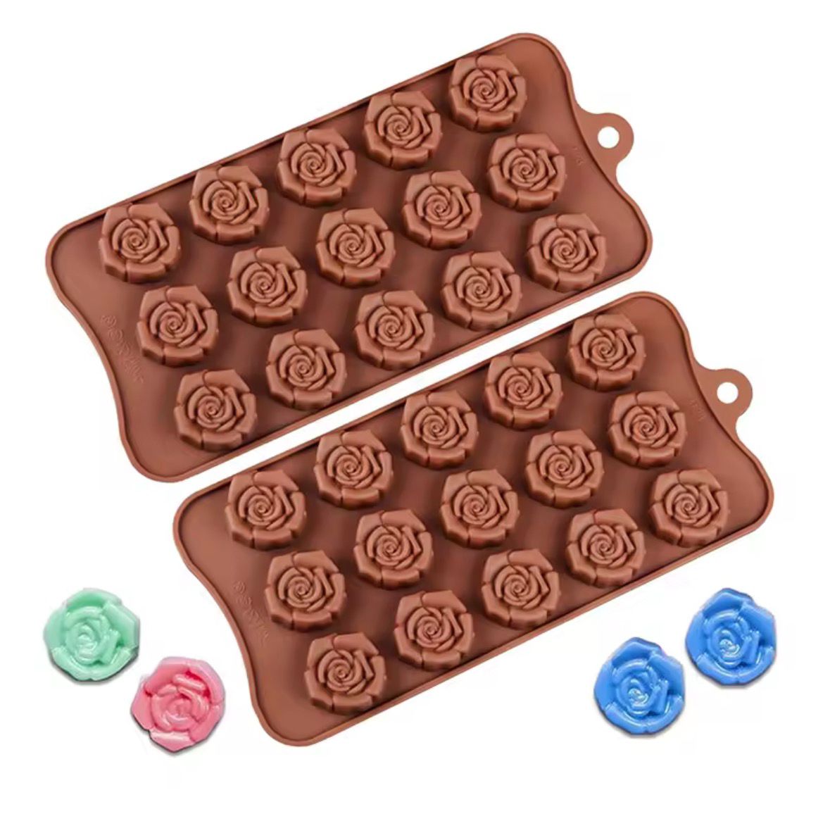 Molde silicona 15 cavidades forma rosas
