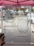 Molde plástico transparente 3 Hello Kitty 7.5x14.5 cm