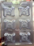 Molde plástico transparente pergamino 6 cavidades Para ti Mamá 6x5 cm