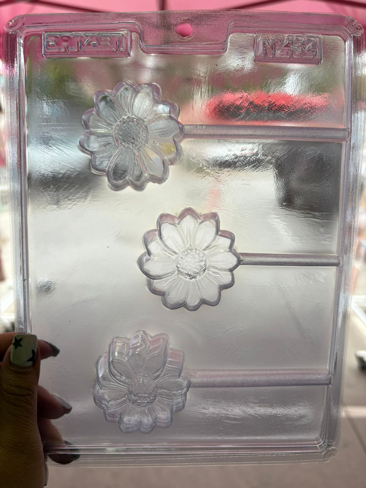 Molde plástico transparente 3girasoles 5x5 N432