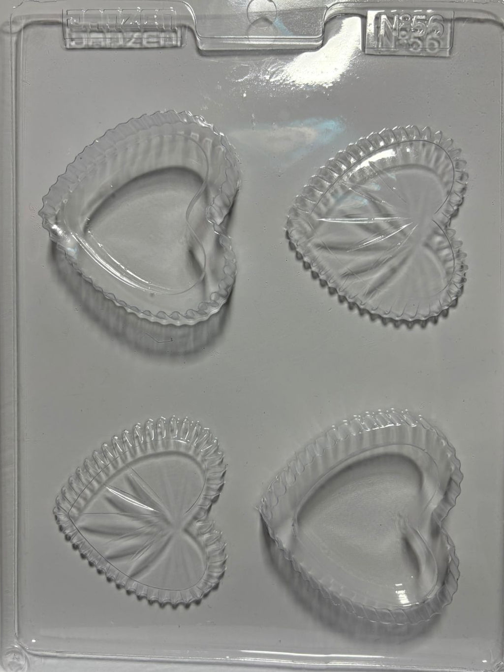 Molde plástico transparente 2 joyeros corazón  7x7 cm N56