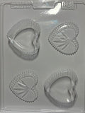 Molde plástico transparente 2 joyeros corazón  7x7 cm N56