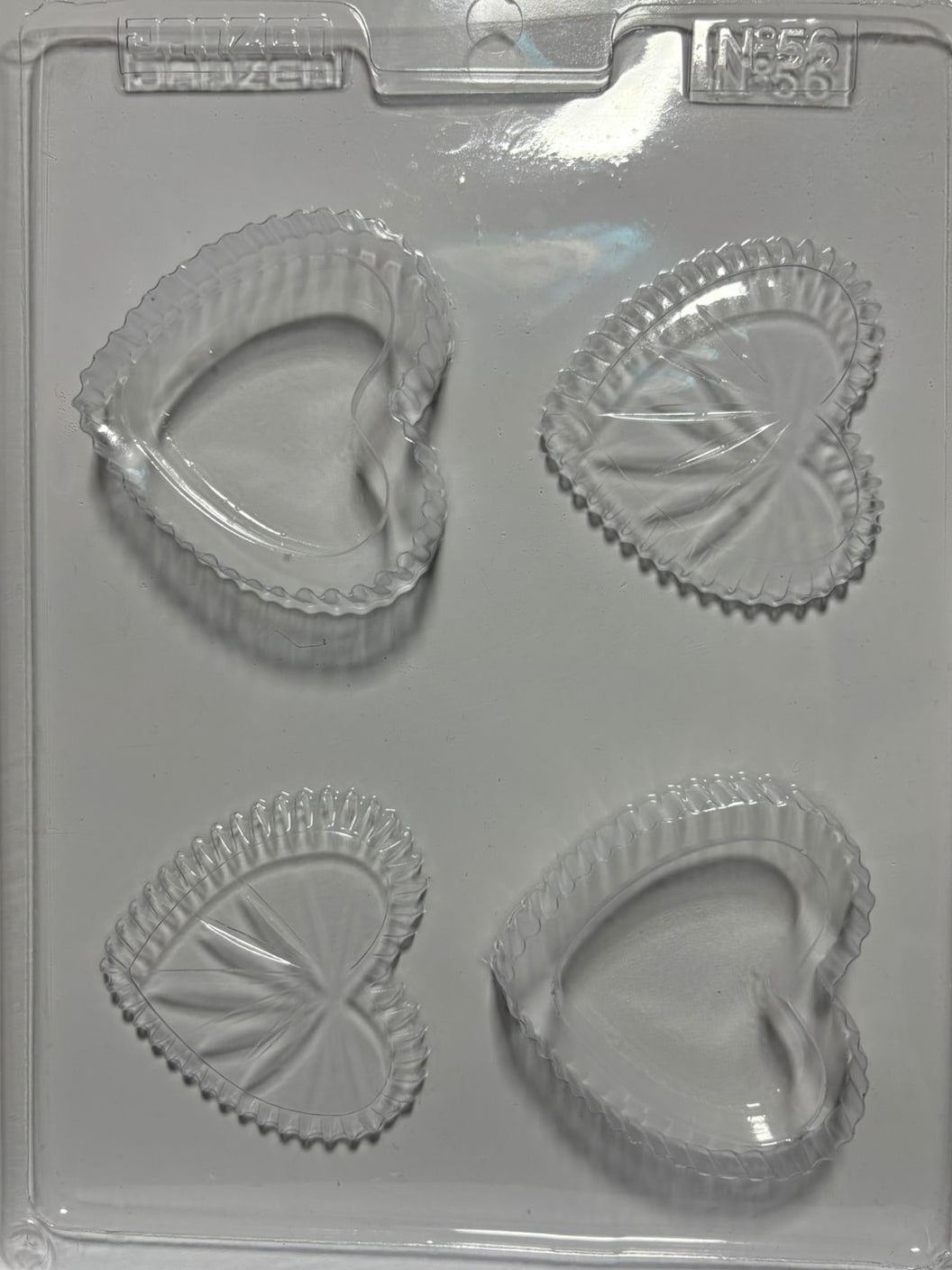 Molde plástico transparente 2 joyeros corazón  7x7 cm N56