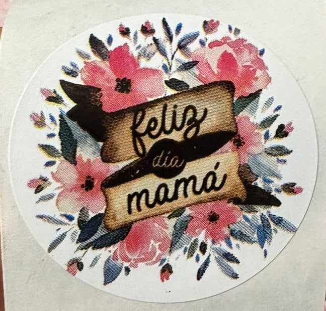 Stickers Dia de la madre surtido 5 diseños 100 un 4x4 cm