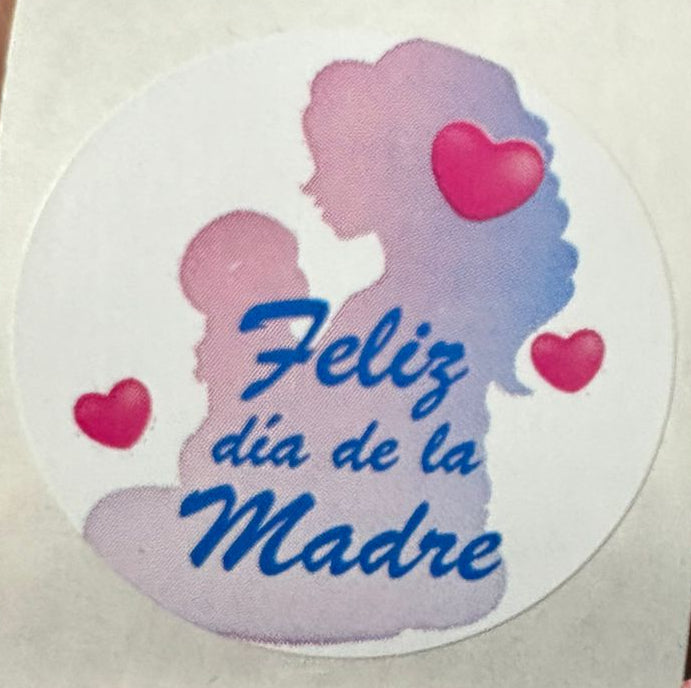 Stickers Dia de la madre surtido 5 diseños 100 un 4x4 cm
