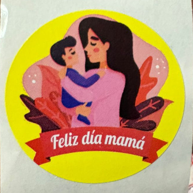 Stickers Dia de la madre surtido 5 diseños 100 un 4x4 cm