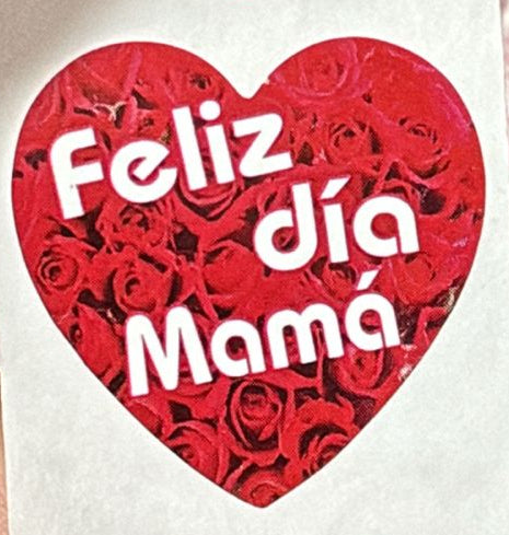 Stickers Dia de la madre surtido 7 diseños 100 un 4x4 cm