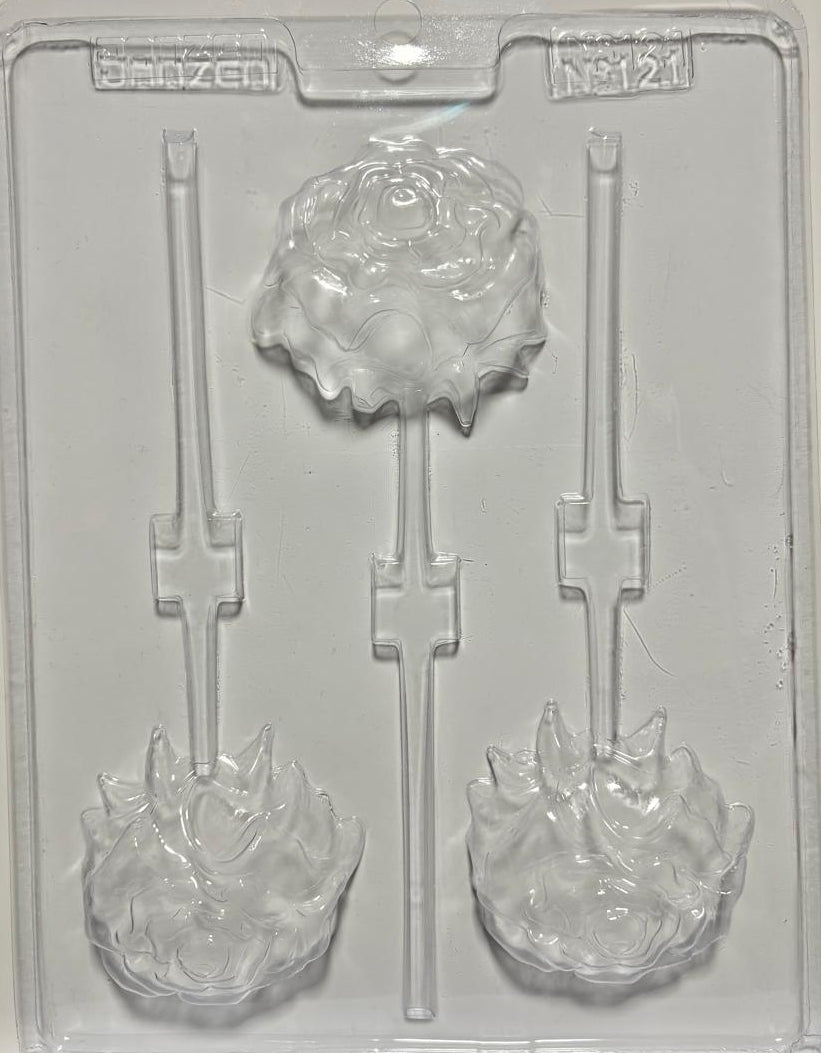 Molde plástico transparente 3 rosas 6.5x19 cm N121