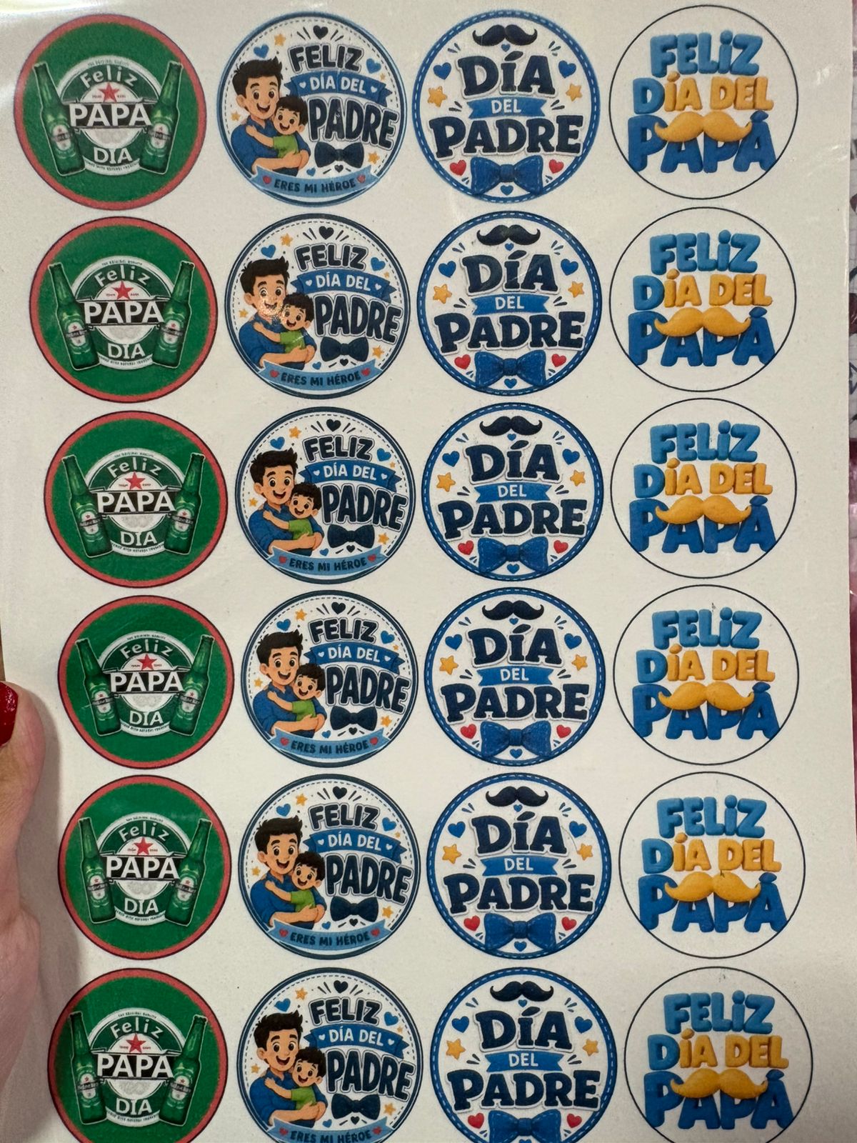 láminas de azúcar día del padre