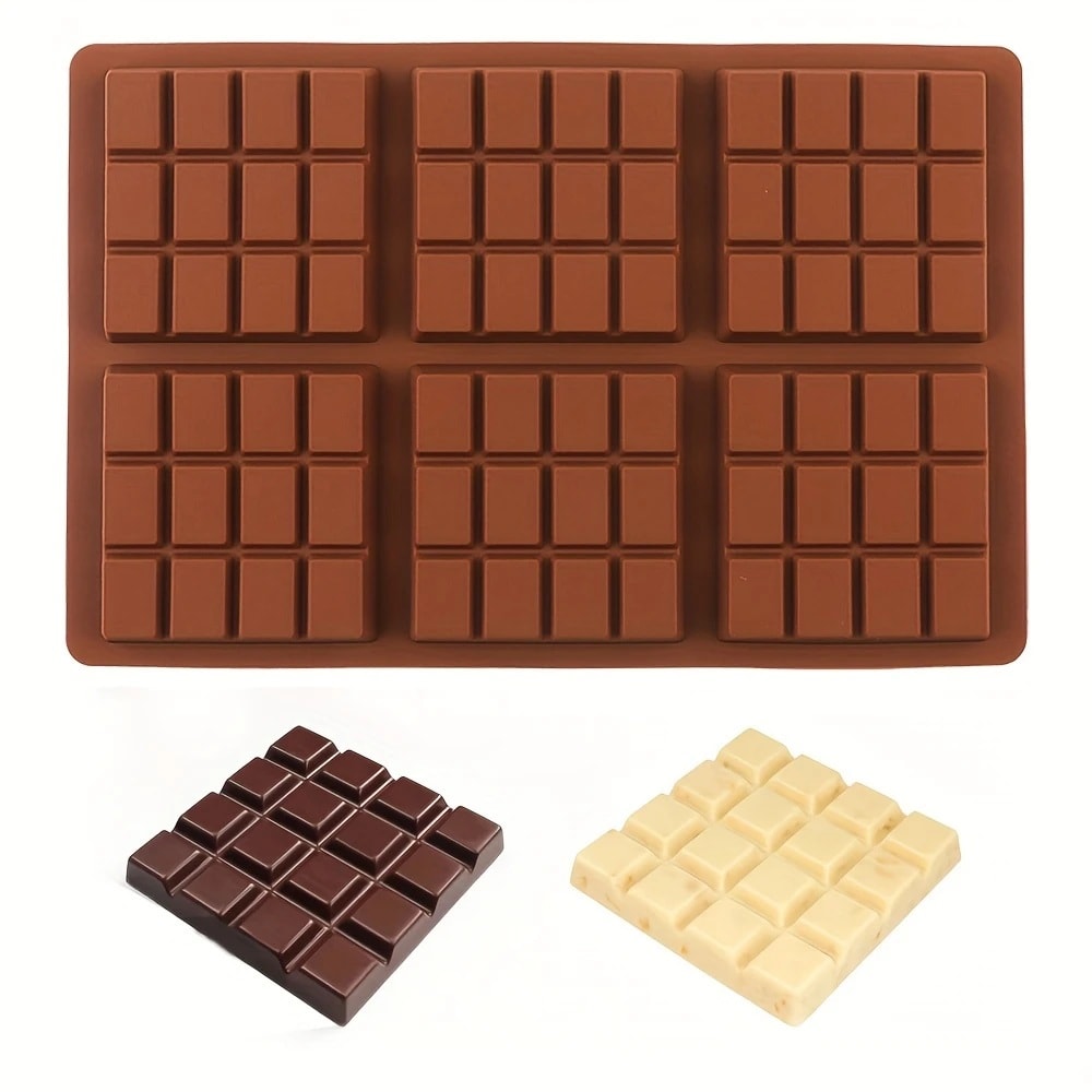 Molde Silicona 6 Barras de chocolate Cuadradas