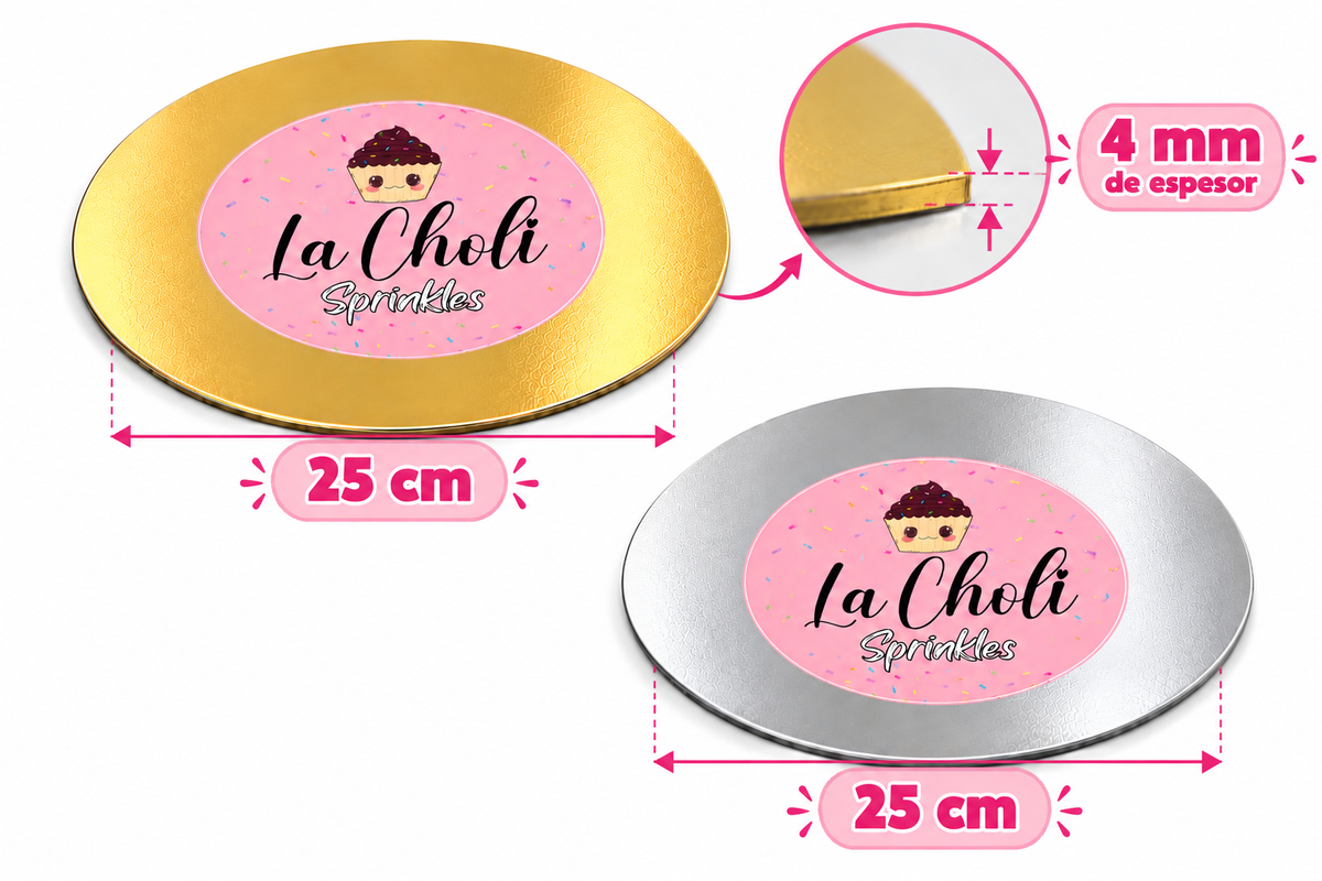 Bandeja para torta 25 cm 4 mm de espesor