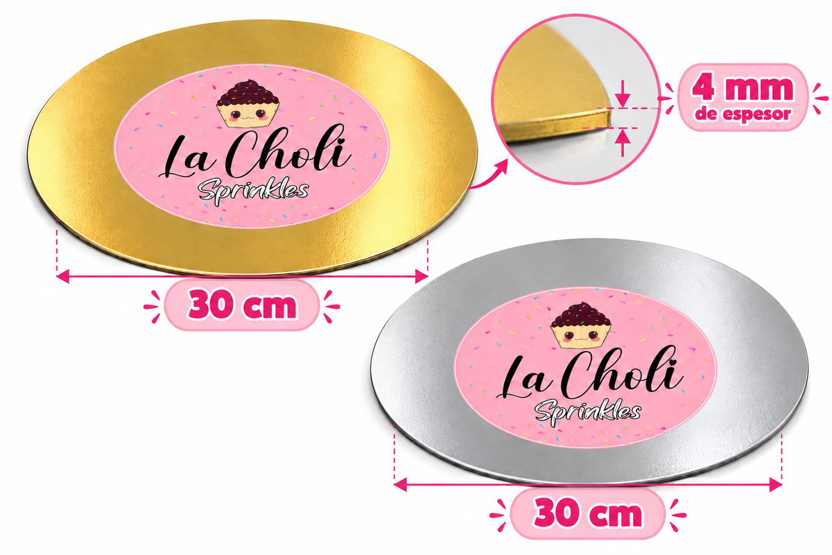 Bandeja para torta 30 cm 4 mm de espesor