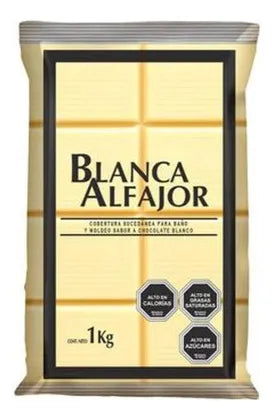 Cobertura de Chocolate Blanca Alfajor Ambrosoli en barra 1kg