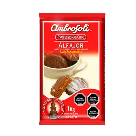 Chocolate Alfajor Ambrosoli en barra 1kg