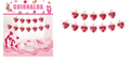 Guirnalda de corazón Feliz Día Mamá rojo 12pcs