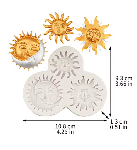 Molde de silicona soles y luna