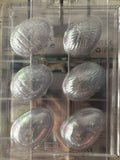 Molde plástico transparente, 3 huevos de pascua dif. diseños