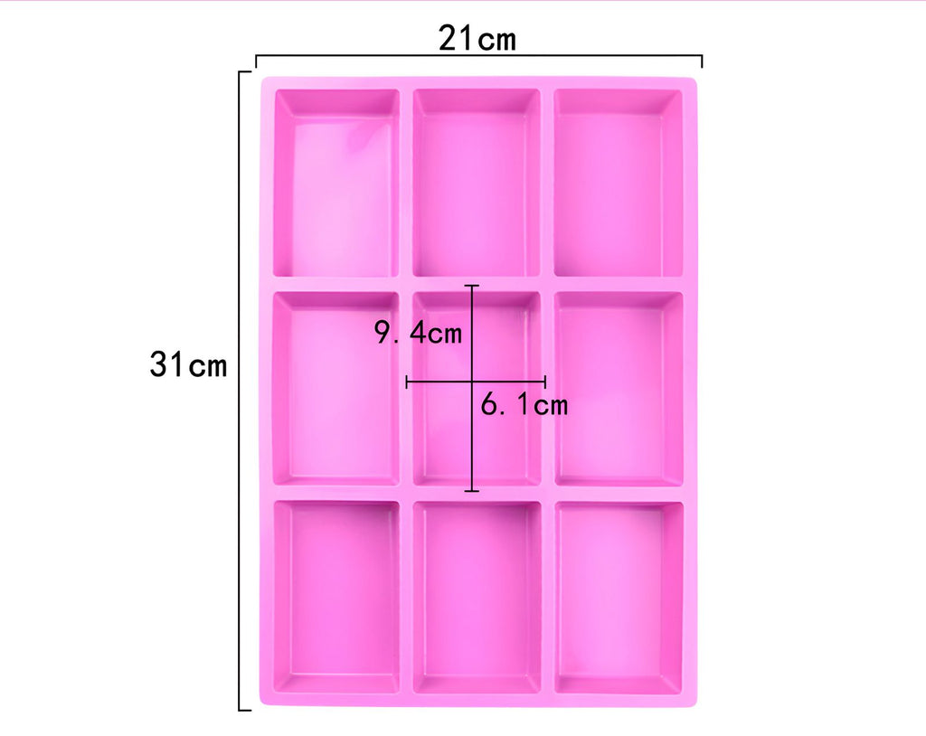 Molde de silicona 9 cavidades rectangulares