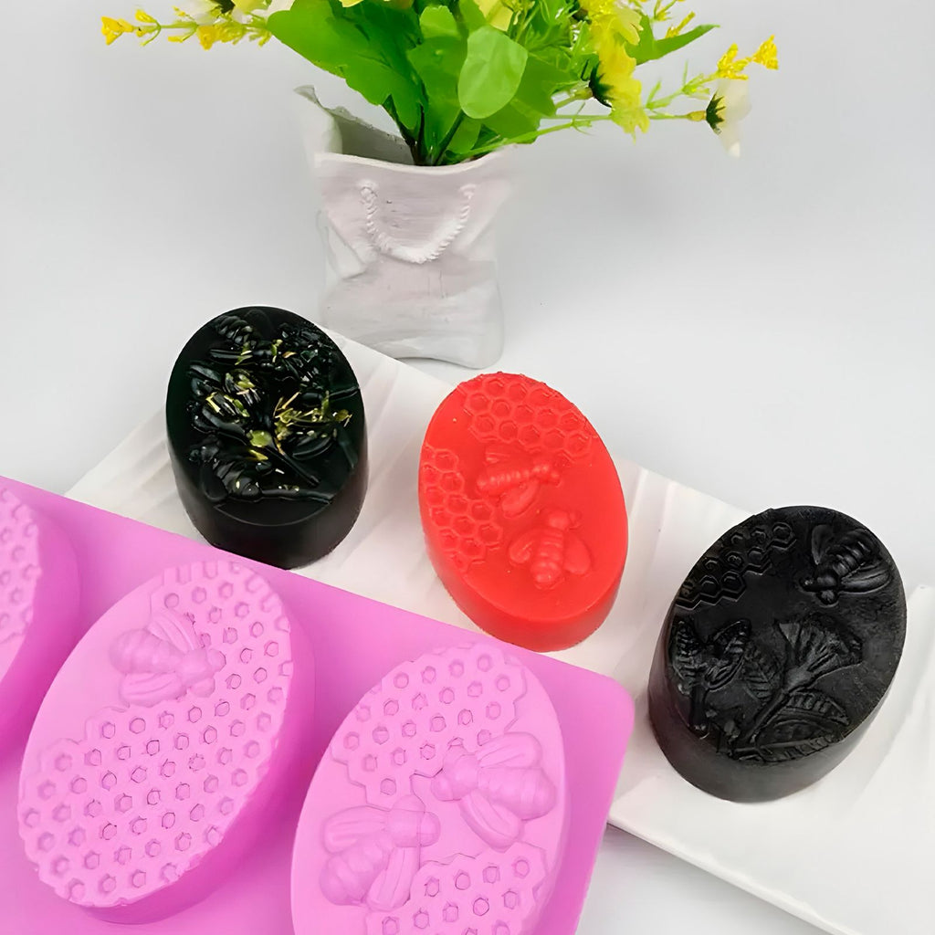 Molde de silicona 6 cavidades dif modelos con Abejas