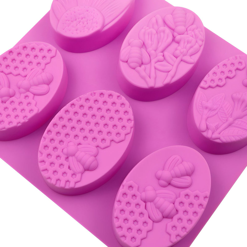 Molde de silicona 6 cavidades dif modelos con Abejas