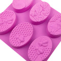 Molde de silicona 6 cavidades dif modelos con Abejas