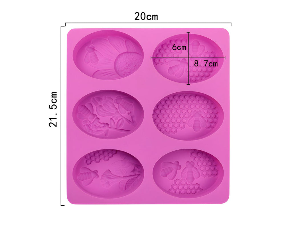 Molde de silicona 6 cavidades dif modelos con Abejas