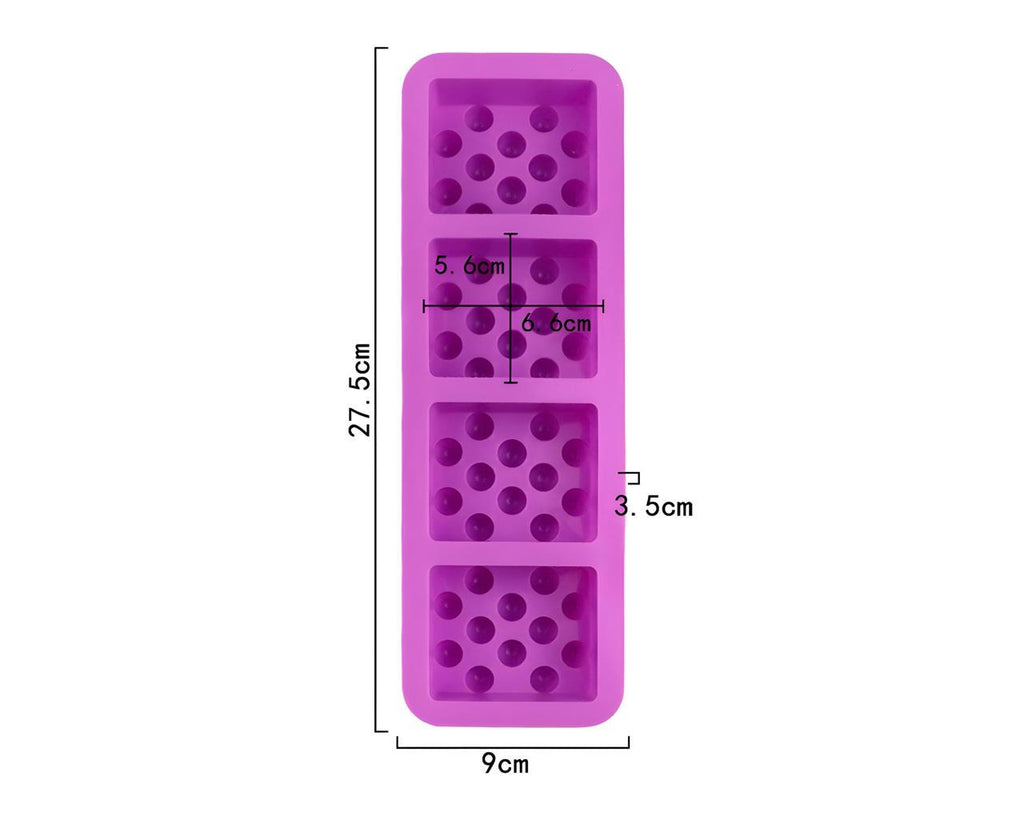 Molde silicona 4 cavidades con círculos
