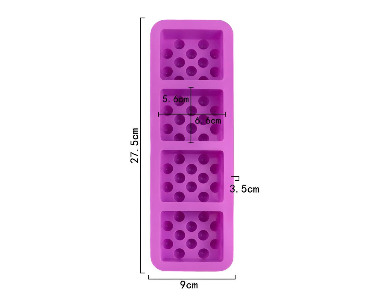 Molde silicona 4 cavidades con círculos