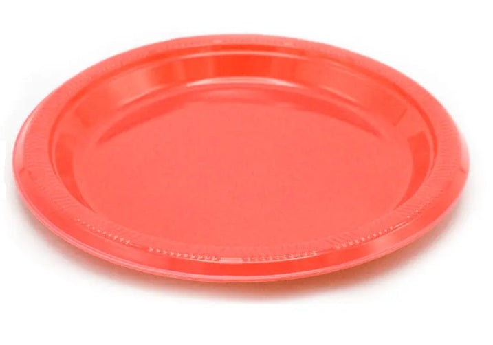 Plato plástico 18cm rojo 10 un
