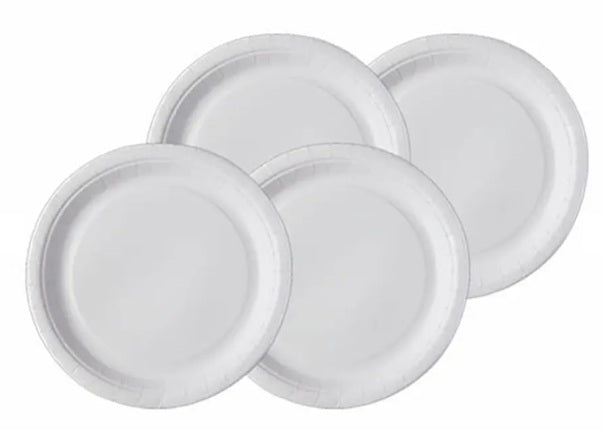 Platos blancos cartón 50un 18cm