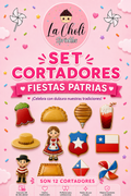 Set 12 cortadores de galletas Fiestas Patrias