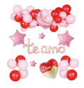 Set de globos látex con letra te amo 51pcs