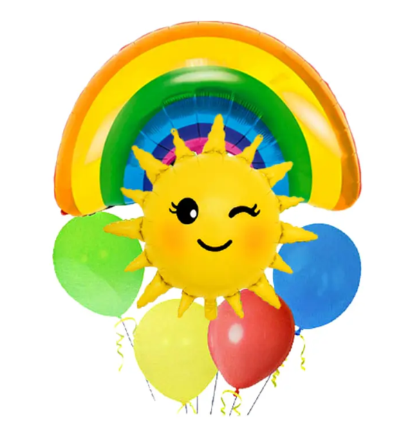 Set de globos metálico sol arcoíris 6pcs