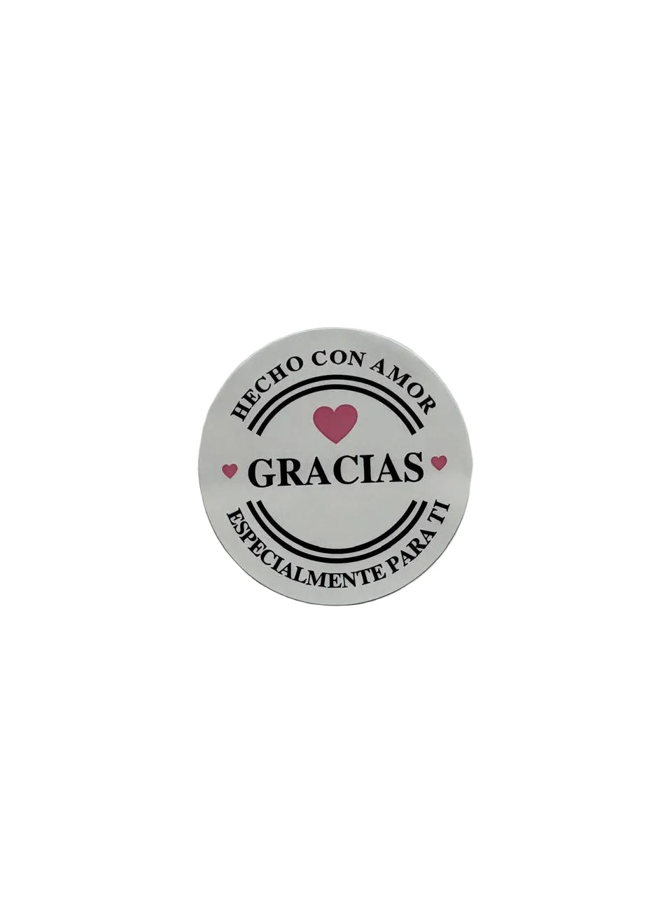 Sticker Hecho con amor Gracias 100un