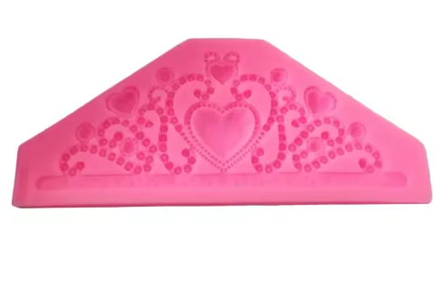 Molde de silicona tiara corazones