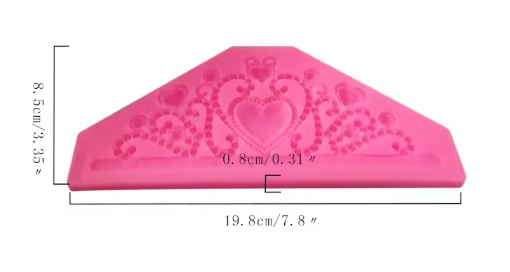 Molde de silicona tiara corazones