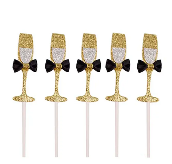 Topper copa de espumante 5pcs 2x15cm